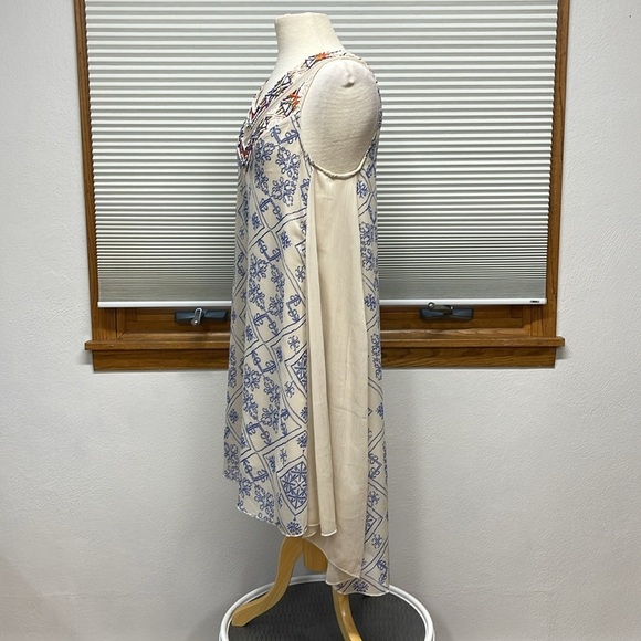 Free People Beige Ancient Mystery Beaded Sequin Sleeveless Shift Dress - Picture 9 of 12